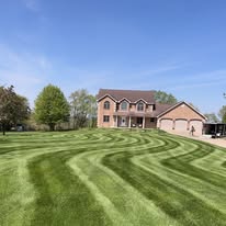 Lawn mowing and striping